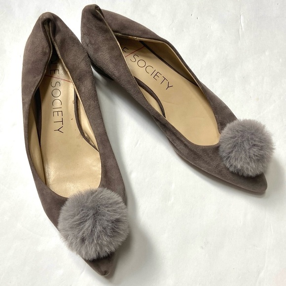 SOLE SOCIETY Mirem Suede Pom Pumps - Picture 5 of 16